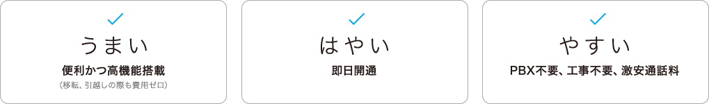 うまい、はやい、やすい