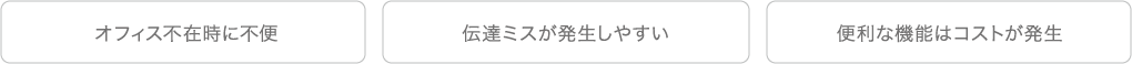 オフィス不在時に不便 伝達ミスが発生しやすい 便利な機能はコストが発生